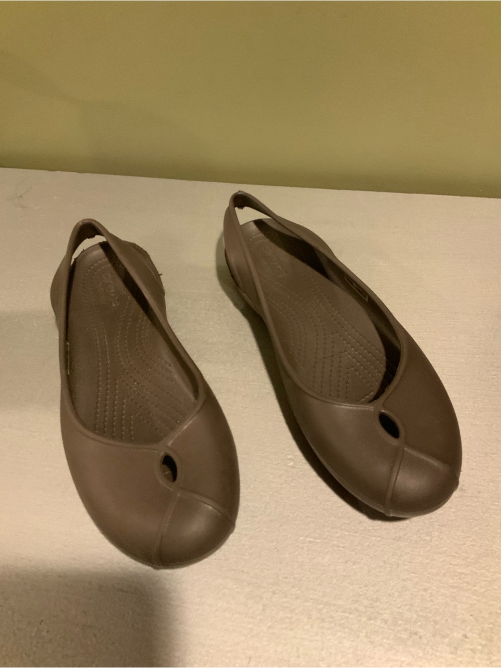 Crocs Brown Slingback Comfort Flats size 10